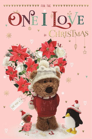 One i love Christmas card - cute bear