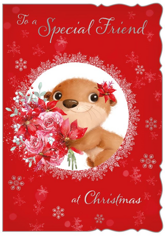 Friend Christmas card- cute otter