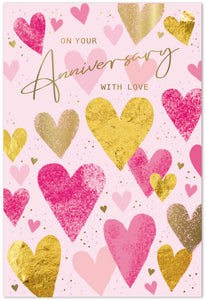 Your anniversary card - modern hearts