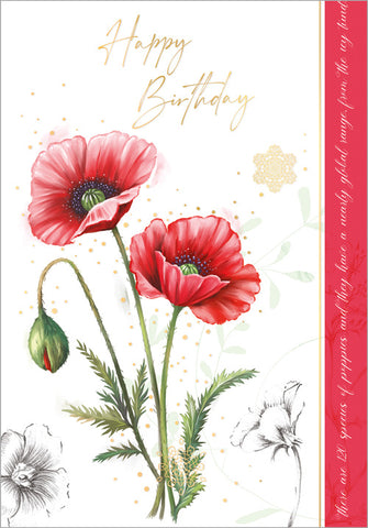 General birthday card - classic flowers