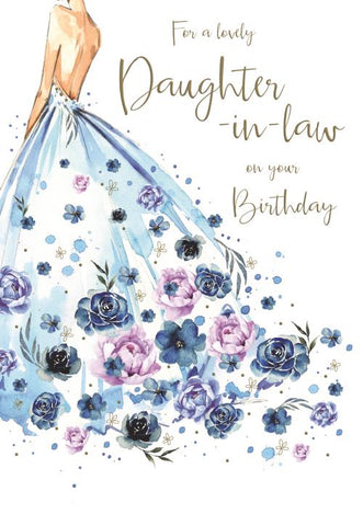 Daughter in law birthday card - floral dress