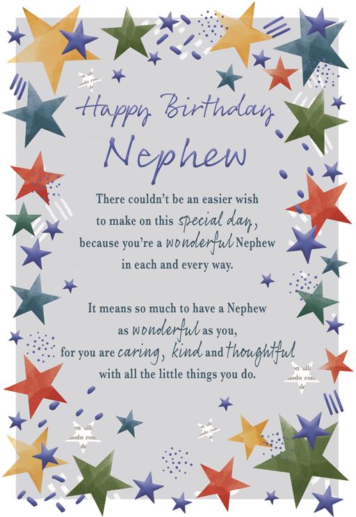 Nephew birthday card - sentimental verse