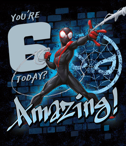 Age 6 birthday card - Miles Morales Spider-Man