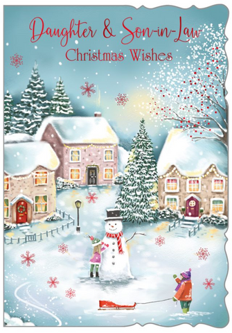 Daughter and Son-in-law Christmas card - winter village