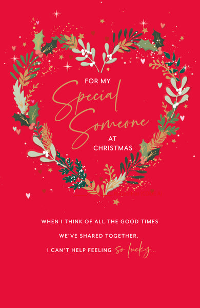 Someone special Christmas card- touching verse