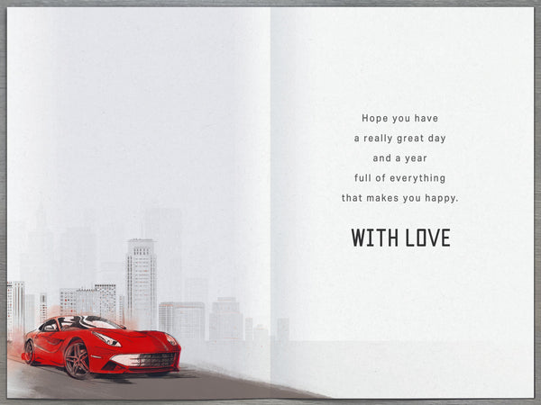 Nephew birthday card - sports car