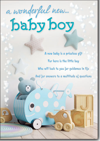 Baby boy birth congratulations card