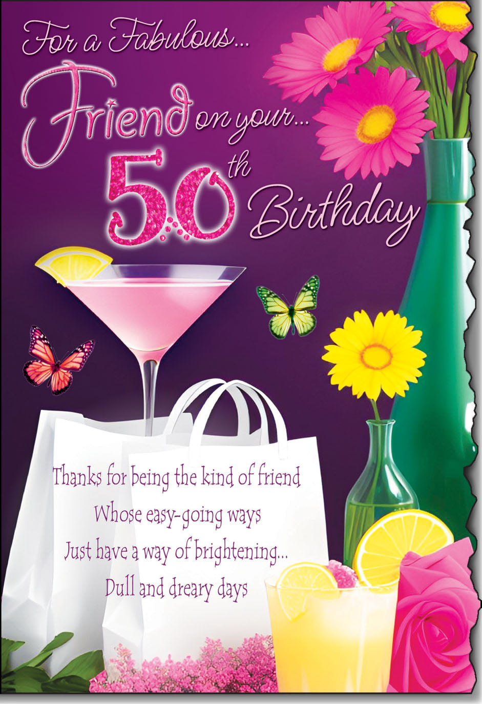 Friend 50th birthday card sentimental verse