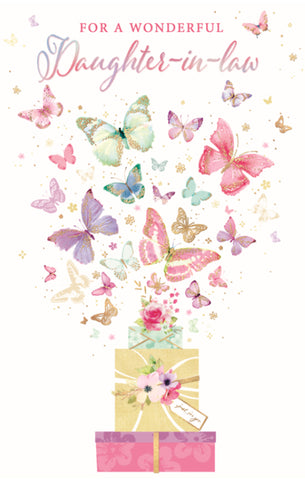 Daughter in law birthday card - butterflies