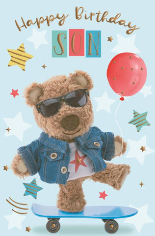 Son birthday card - cute bear