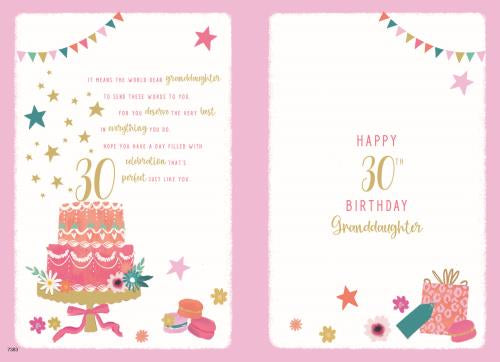 Granddaughter 30th birthday card