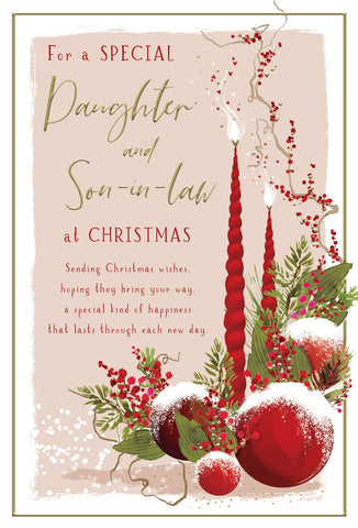 Daughter and Son-in-law cards - festive candles