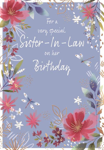 Sister in law birthday card- beautiful flowers