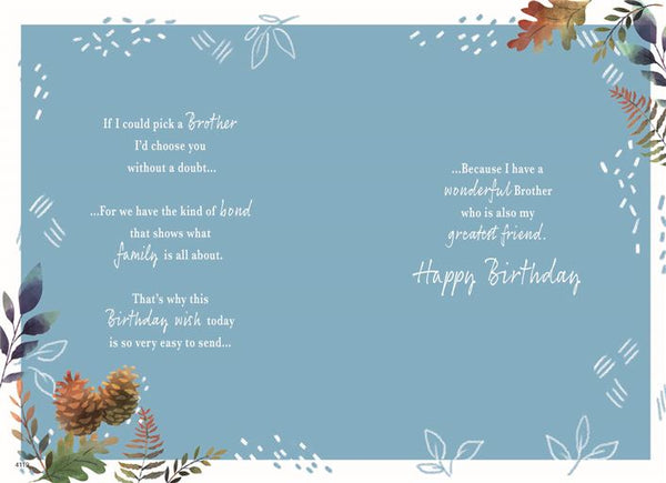 Brother birthday card - sentimental verse