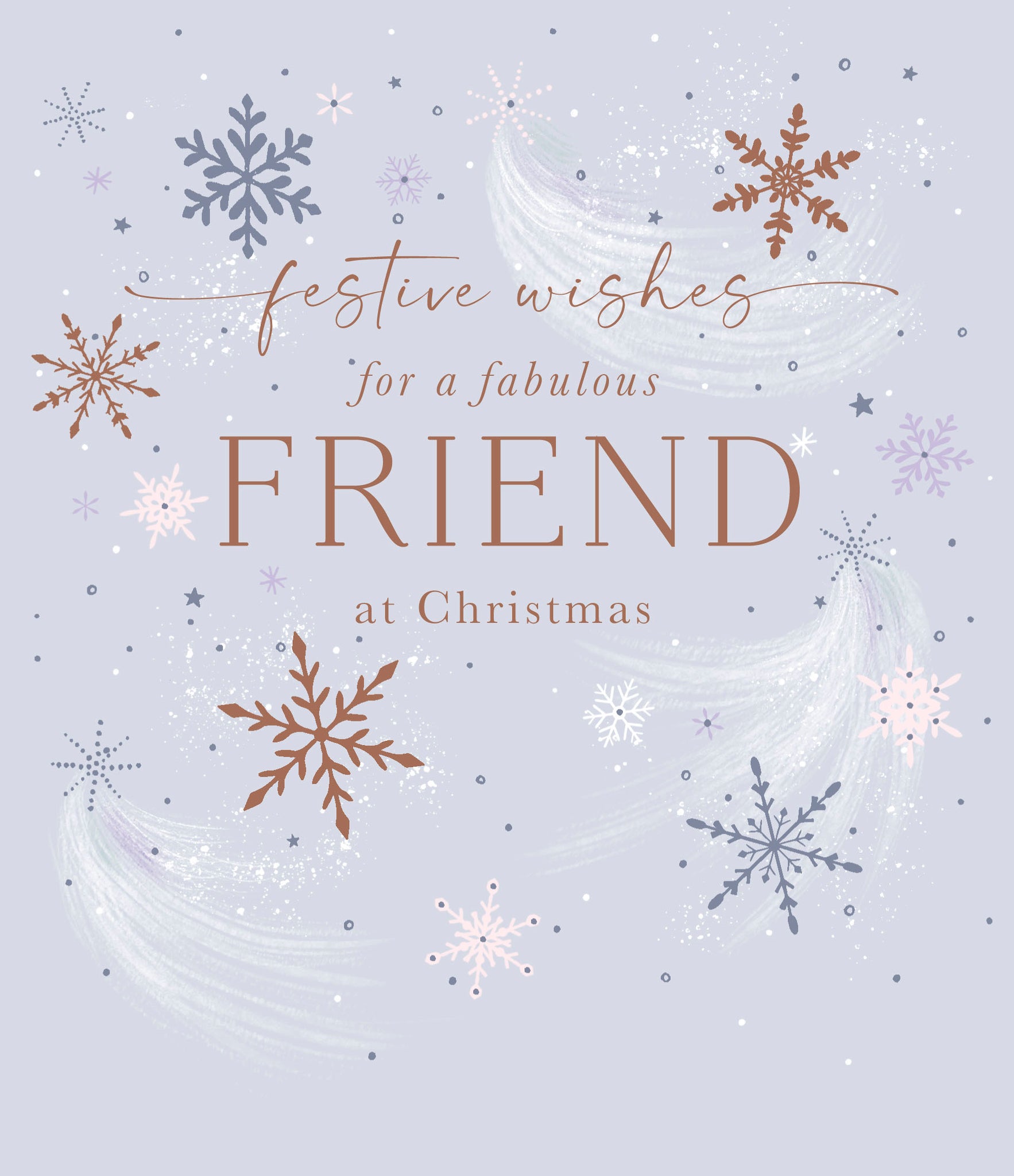 Friend Christmas card- Xmas snowflakes