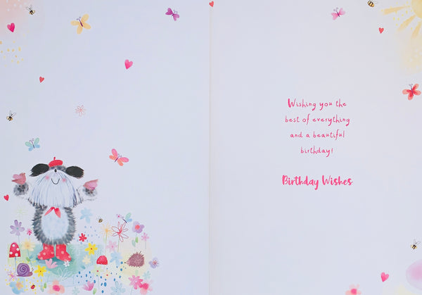 Cute birthday card for her- happy smiles