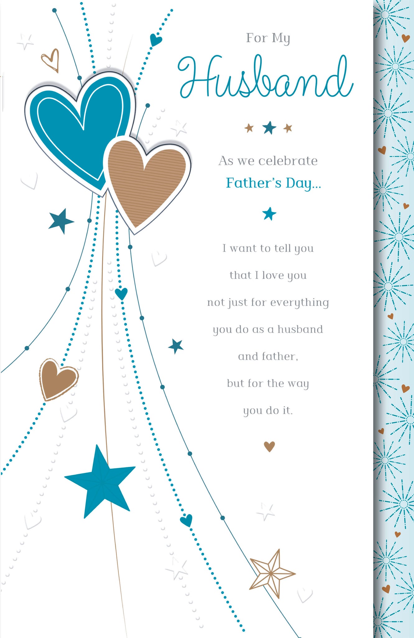 Husband Father’s Day card - modern hearts