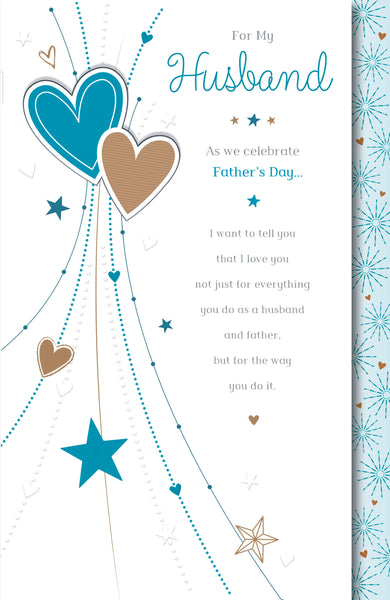 Husband Father’s Day card - modern hearts