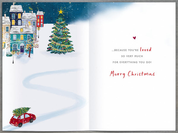 Dad Christmas card - festive town