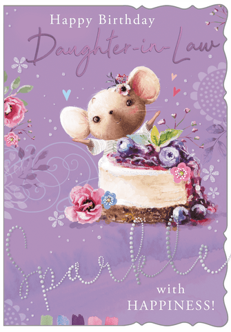 Daughter in law birthday card - cute mouse