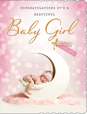 Baby girl birth congratulations card