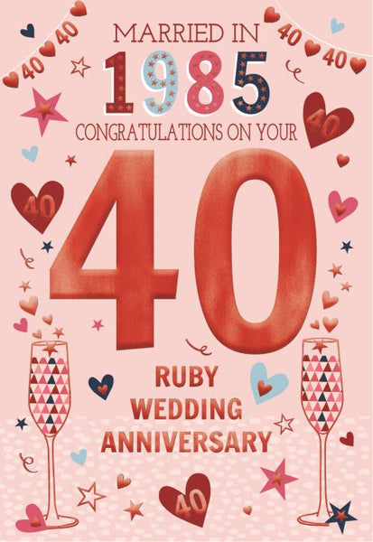 Ruby anniversary card - Married in 1985