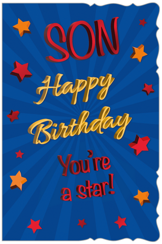 Son birthday card - modern text