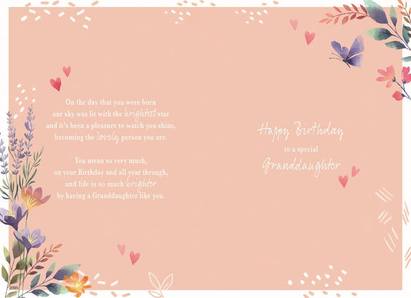 Granddaughter birthday card - sentimental verse