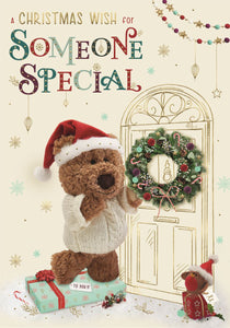 Someone special Christmas card - cute bear and penguin