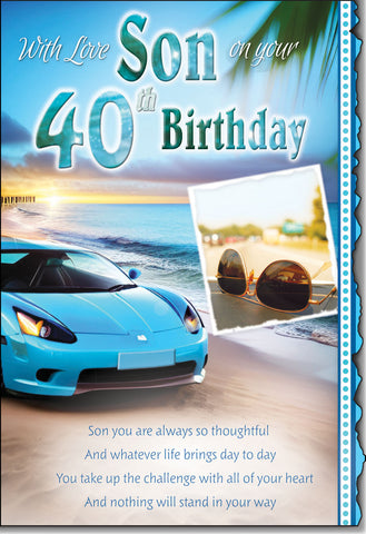 Son 40th birthday card - sentimental verse