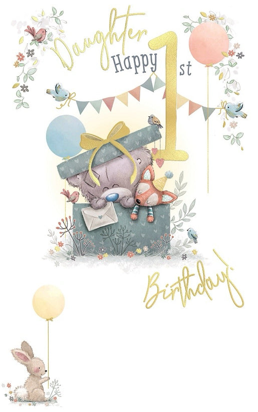 Daughter 1st birthday card - Me to you