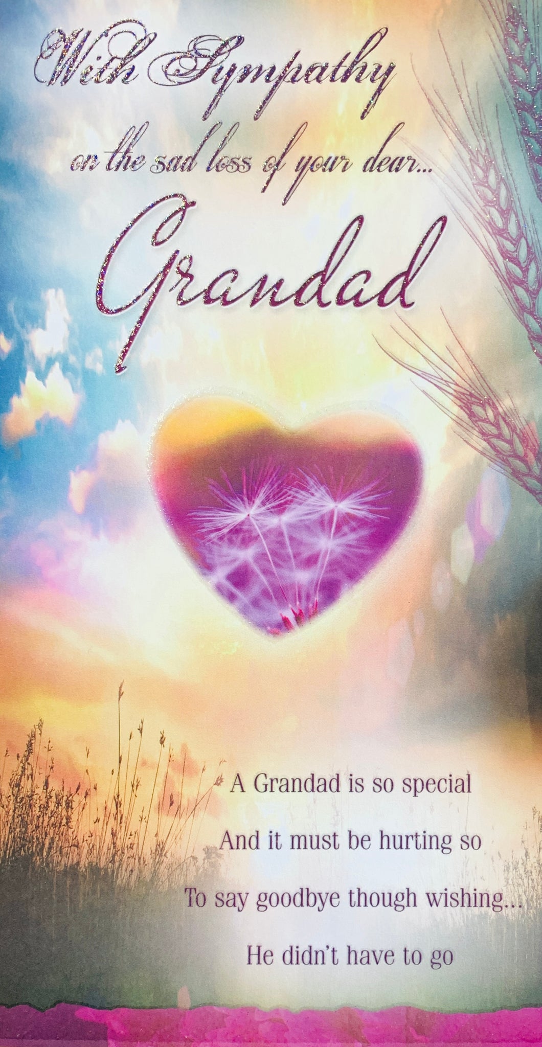 Loss of your grandad Sympathy card - caring words