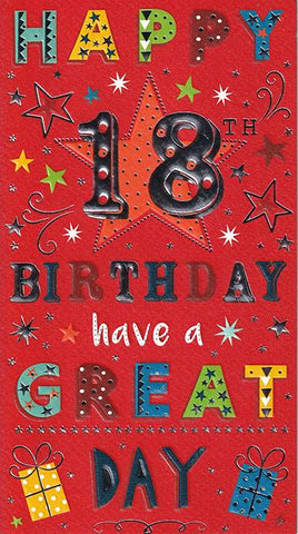 18th birthday card - birthday sparkles