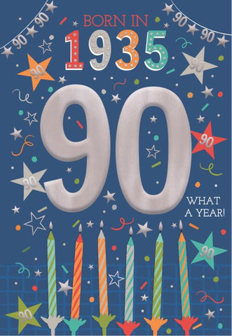 90th birthday card- born in 1935