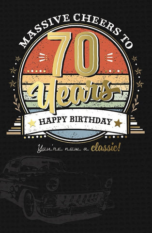 70th birthday card - classic car