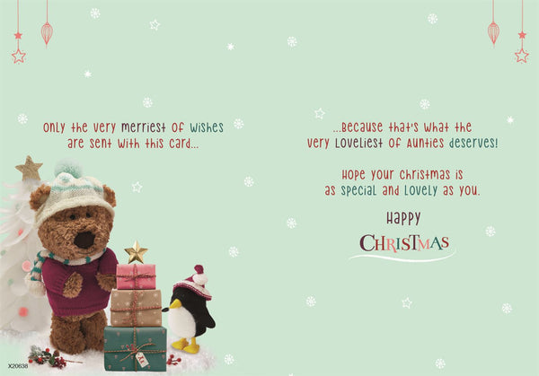 Auntie Christmas card - cute bear