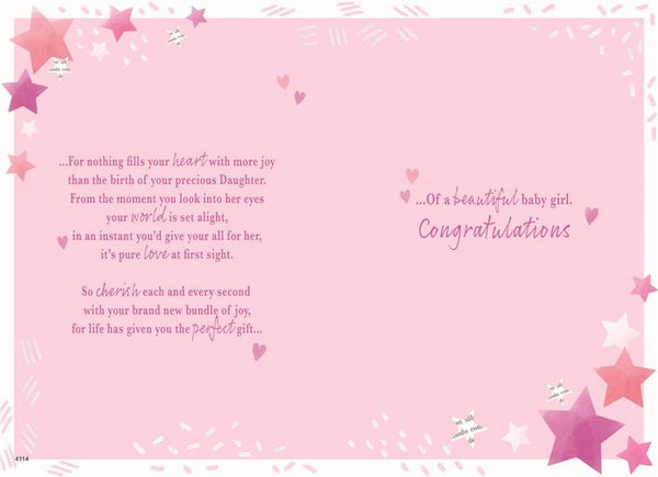 Baby girl birth congratulations card