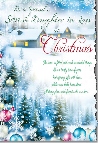 Son and Daughter-in-law Christmas card- Sentimental verse