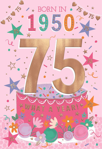 75th birthday card - born in 1950