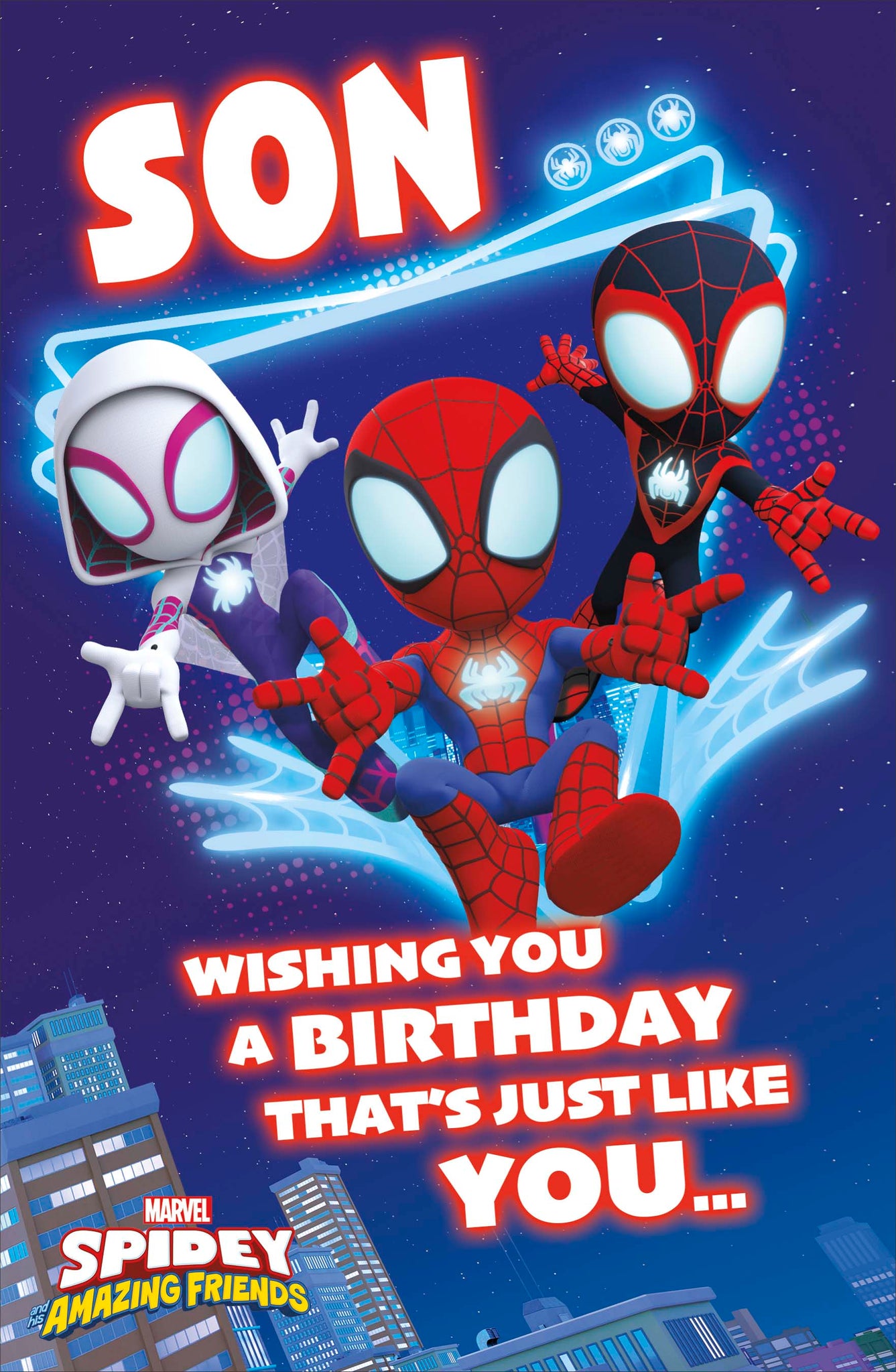 Son birthday card - Spidey and friends