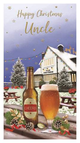 Uncle Christmas card - festive pub