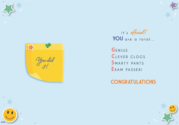 G.C.S.E. exam congratulations card