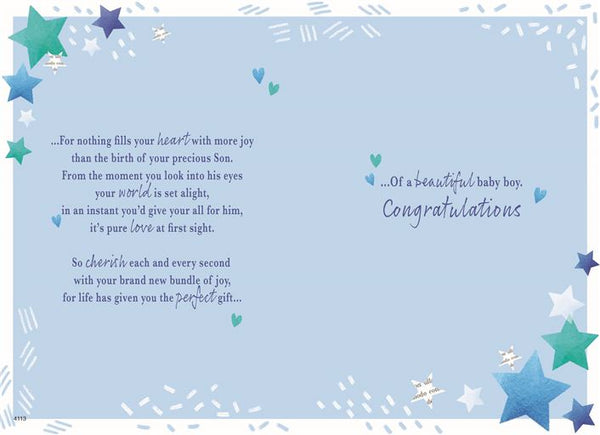 Baby boy birth congratulations card