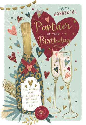 Partner birthday card- birthday celebrations