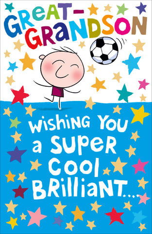 Great Grandson birthday card - football