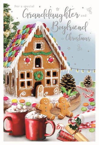 Granddaughter and boyfriend Christmas card- festive treats