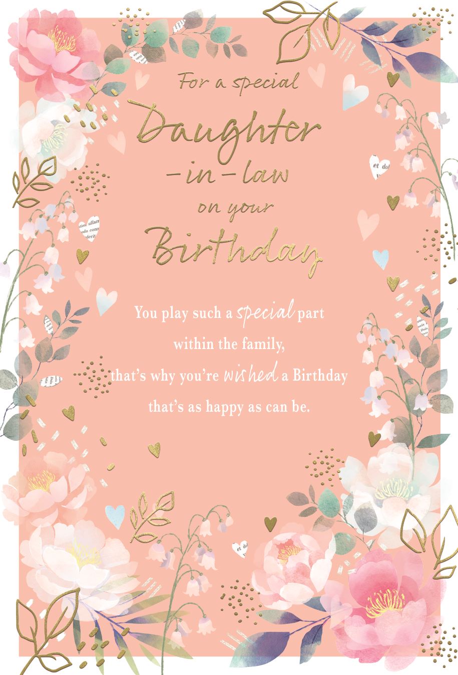 Daughter in law birthday card - sentimental verse