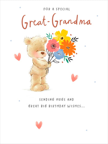 Great Grandma birthday card - cute bear