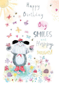 Cute birthday card for her- happy smiles