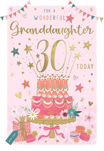 Granddaughter 30th birthday card